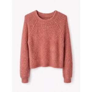 Aerie Soft Bouclé Knit Cropped Sweater – Cozy Rust Brown Size Small